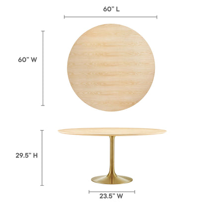 Lippa 60" Round Wood Dining Table by Furniture For America
