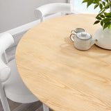Lumen 60" Round Wood Dining Table in Gold Natural