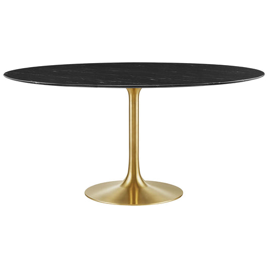 Lippa 60" Round Faux Marble Dining Table by Furniture For America