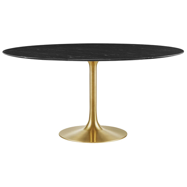 Lippa 60" Round Faux Marble Dining Table by Furniture For America