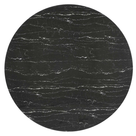 Lippa 60" Round Faux Marble Dining Table in Gold Black