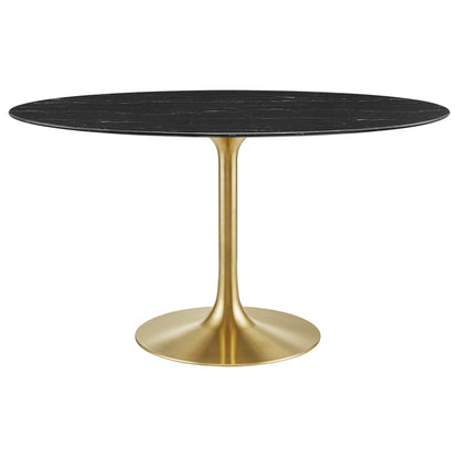 Lippa 54" Oval Faux Marble Dining Table by Furniture For America