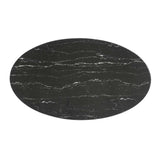 Lumen 54" Oval Faux Marble Dining Table in Gold Black