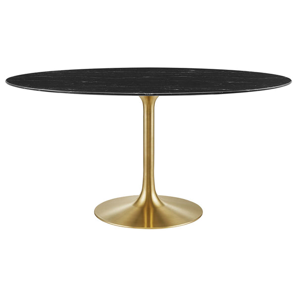 Lippa 60" Oval Faux Marble Dining Table by Furniture For America