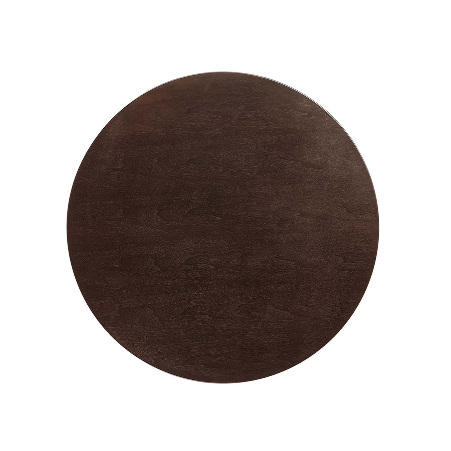 Lumen 36" Round Wood Coffee Table in Gold Cherry Walnut
