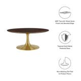 Lumen 36" Round Wood Coffee Table in Gold Cherry Walnut