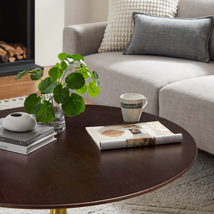 Lippa 36" Round Wood Coffee Table by Furniture For America
