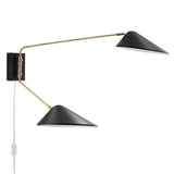 Stella 2-Light Swing Arm Wall Sconce in Black