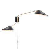 Stella 2-Light Swing Arm Wall Sconce in Black