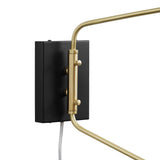 Stella 2-Light Swing Arm Wall Sconce in Black