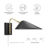 Stella 7" Swing Arm Wall Sconce in Black