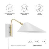 Stella 7" Swing Arm Wall Sconce in White