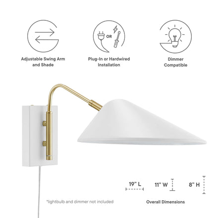 Journey 7" Swing Arm Wall Sconce in White