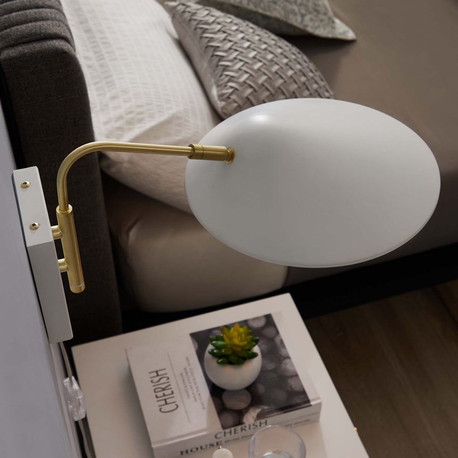 Stella 7" Swing Arm Wall Sconce in White