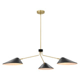 Stella 3-Light 14" Arm Pendant in Black