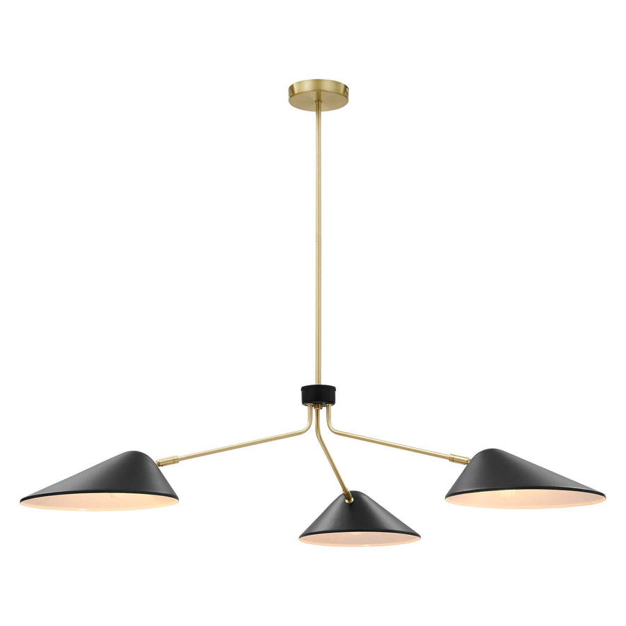 Stella 3-Light 14" Arm Pendant in Black