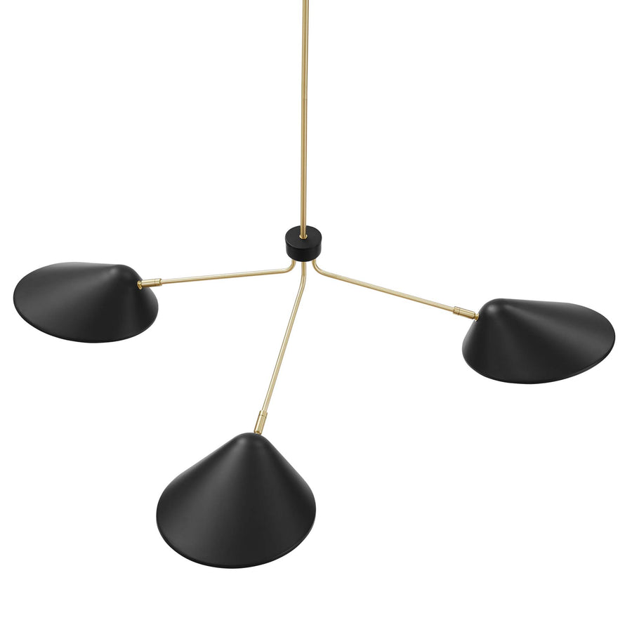 Stella 3-Light 14" Arm Pendant in Black