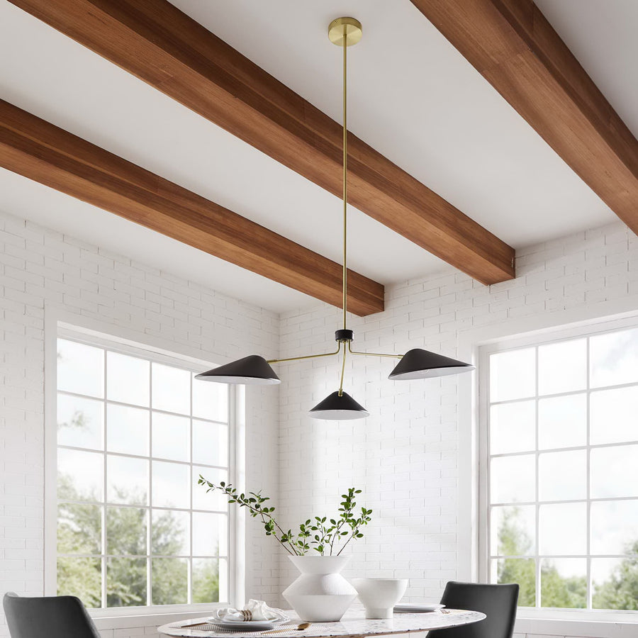 Stella 3-Light 14" Arm Pendant in Black