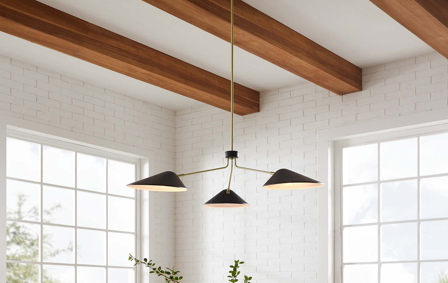 Stella 3-Light 14" Arm Pendant in Black