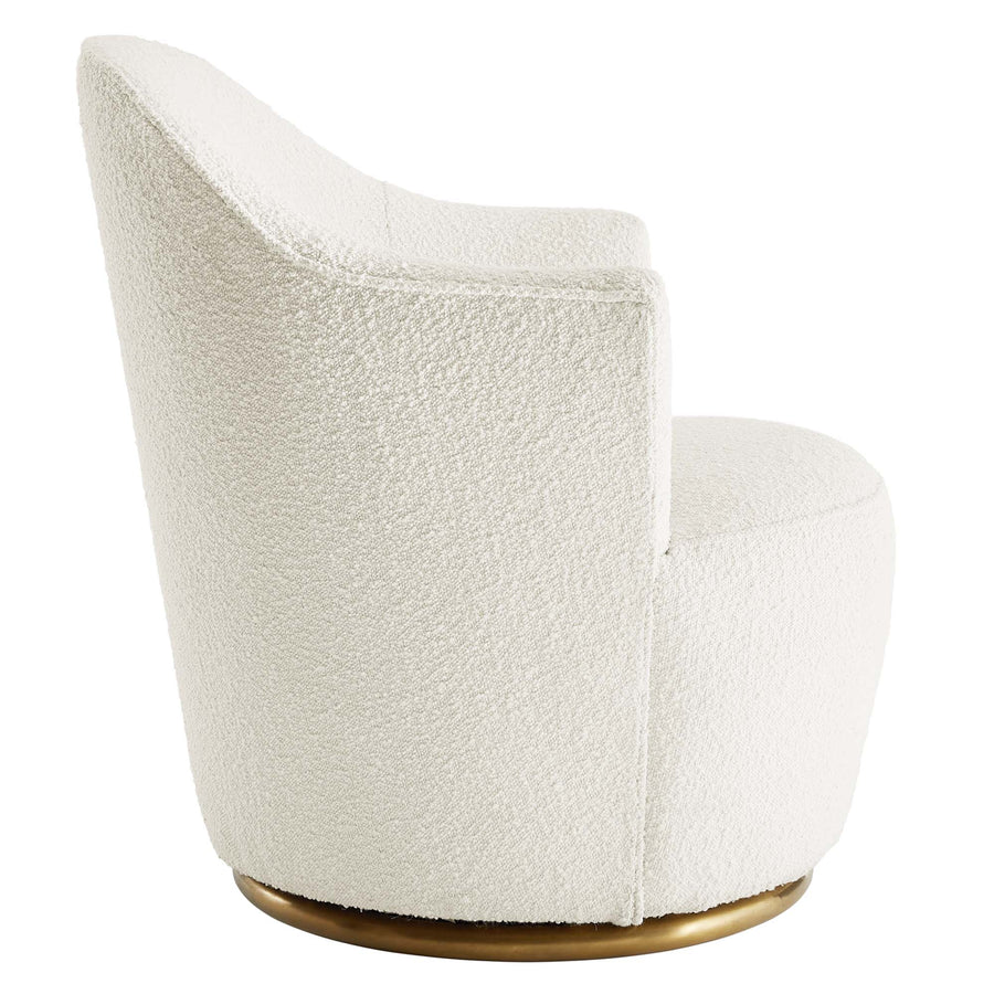 Trondheim Boucle Upholstered Swivel Chair in White