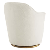 Trondheim Boucle Upholstered Swivel Chair in White