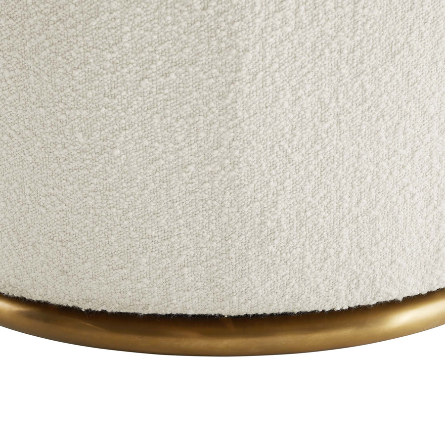 Trondheim Boucle Upholstered Swivel Chair in White