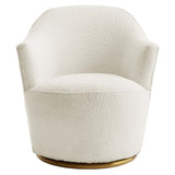 Trondheim Boucle Upholstered Swivel Chair in White