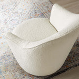 Trondheim Boucle Upholstered Swivel Chair in White