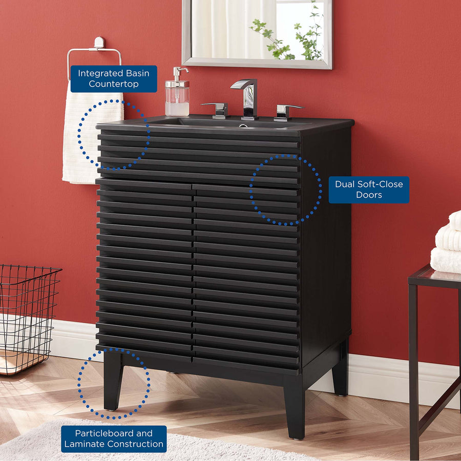 Vera 24" Bathroom Vanity in Black Black