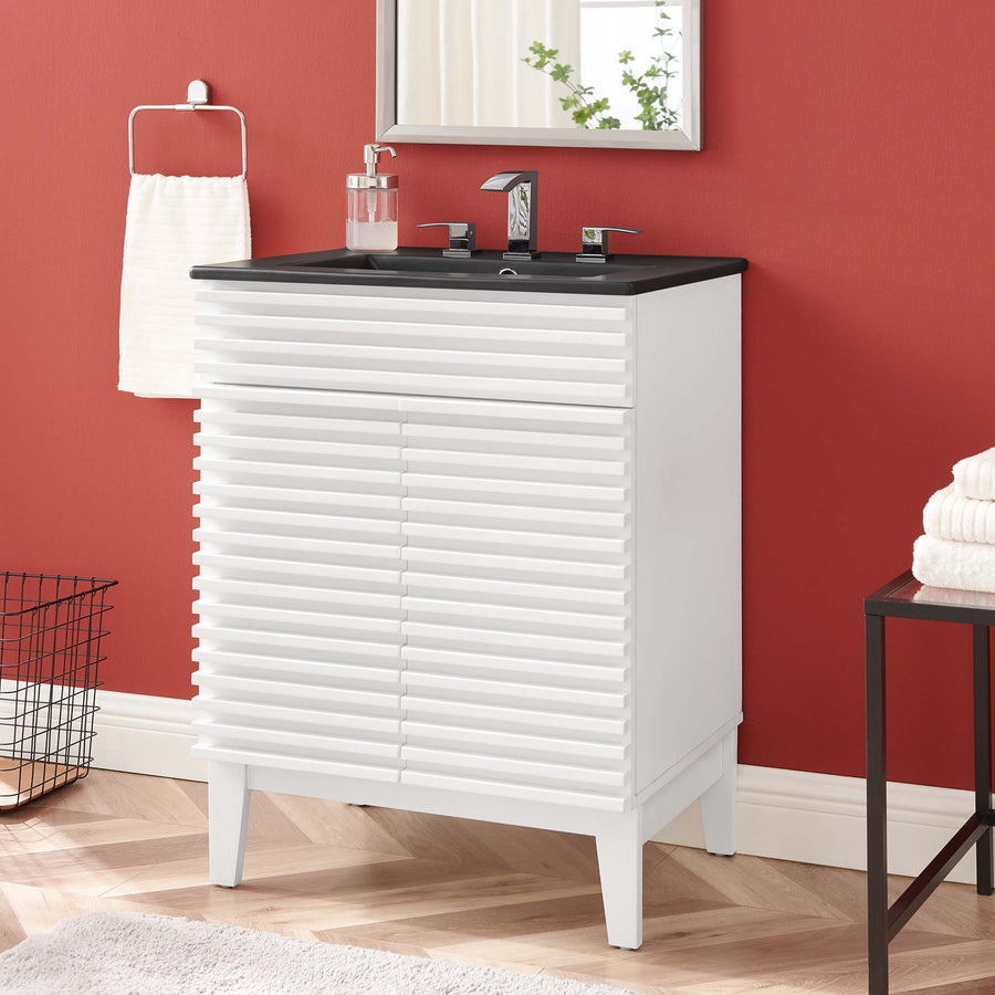 Vera 24" Bathroom Vanity in White Black