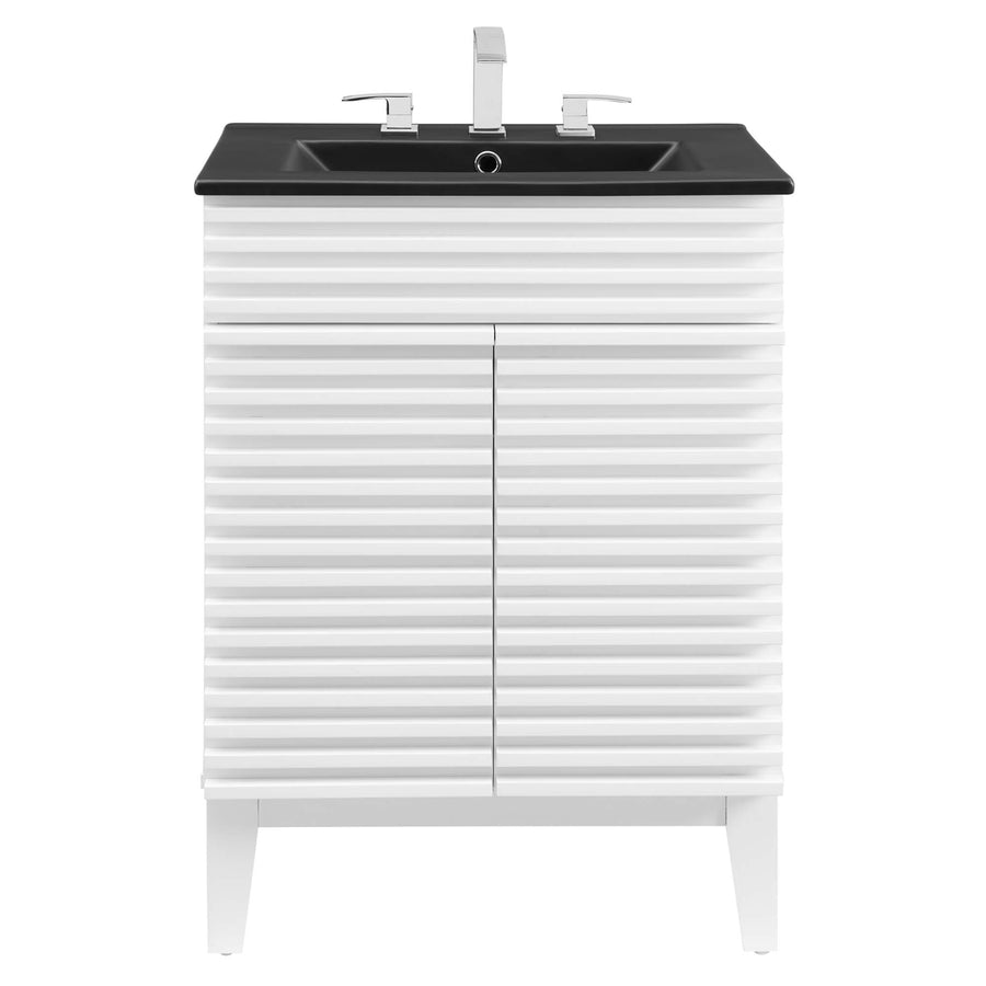 Vera 24" Bathroom Vanity in White Black