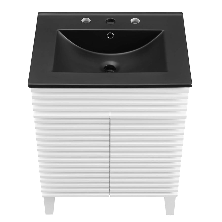 Vera 24" Bathroom Vanity in White Black