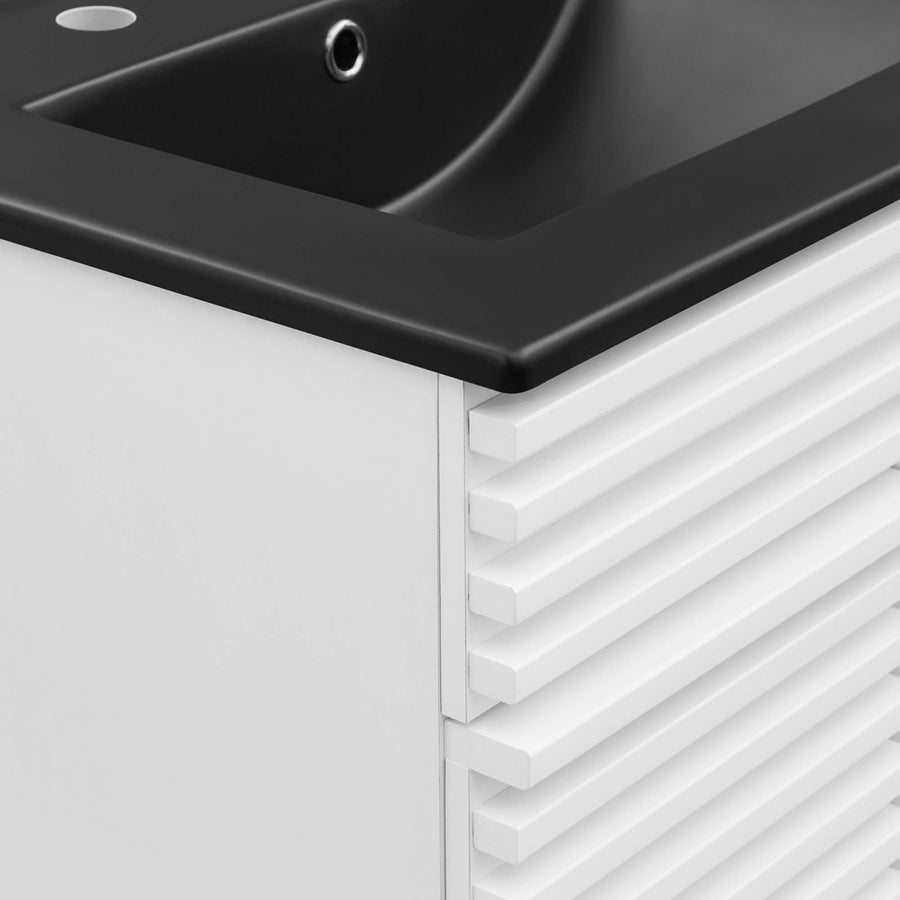 Vera 24" Bathroom Vanity in White Black