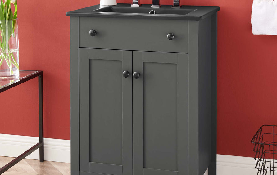 Copal 24" Bathroom Vanity in Gray Black