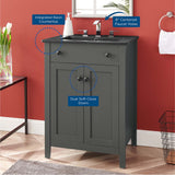 Copal 24" Bathroom Vanity in Gray Black