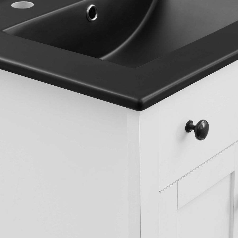 Copal 24" Bathroom Vanity in White Black