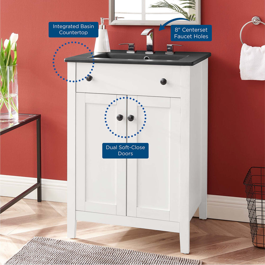 Copal 24" Bathroom Vanity in White Black
