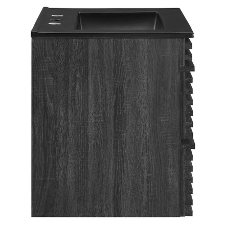 Render 24" Wall-Mount Bathroom Vanity in Charcoal Black