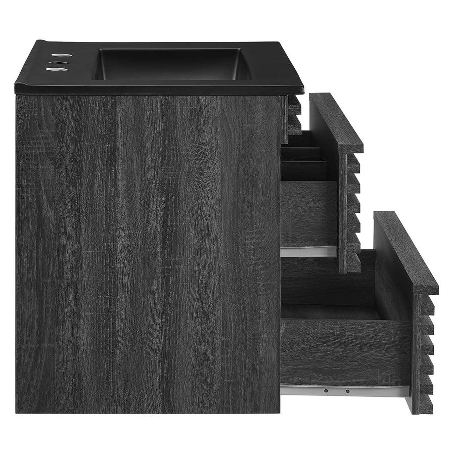 Vera 24" Wall-Mount Bathroom Vanity in Charcoal Black