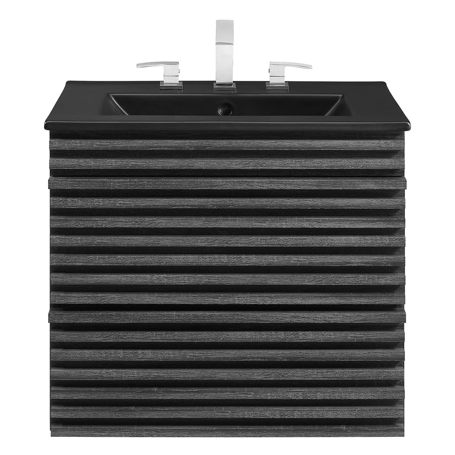 Vera 24" Wall-Mount Bathroom Vanity in Charcoal Black