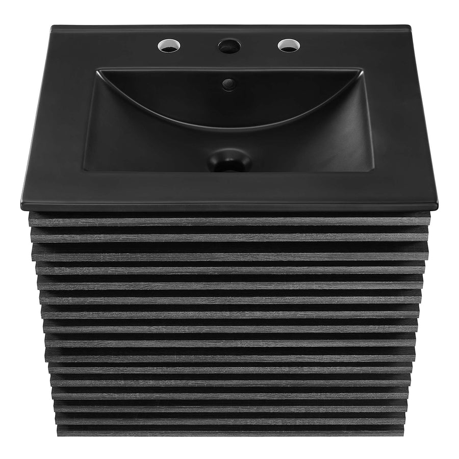 Vera 24" Wall-Mount Bathroom Vanity in Charcoal Black
