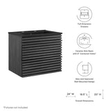 Vera 24" Wall-Mount Bathroom Vanity in Charcoal Black