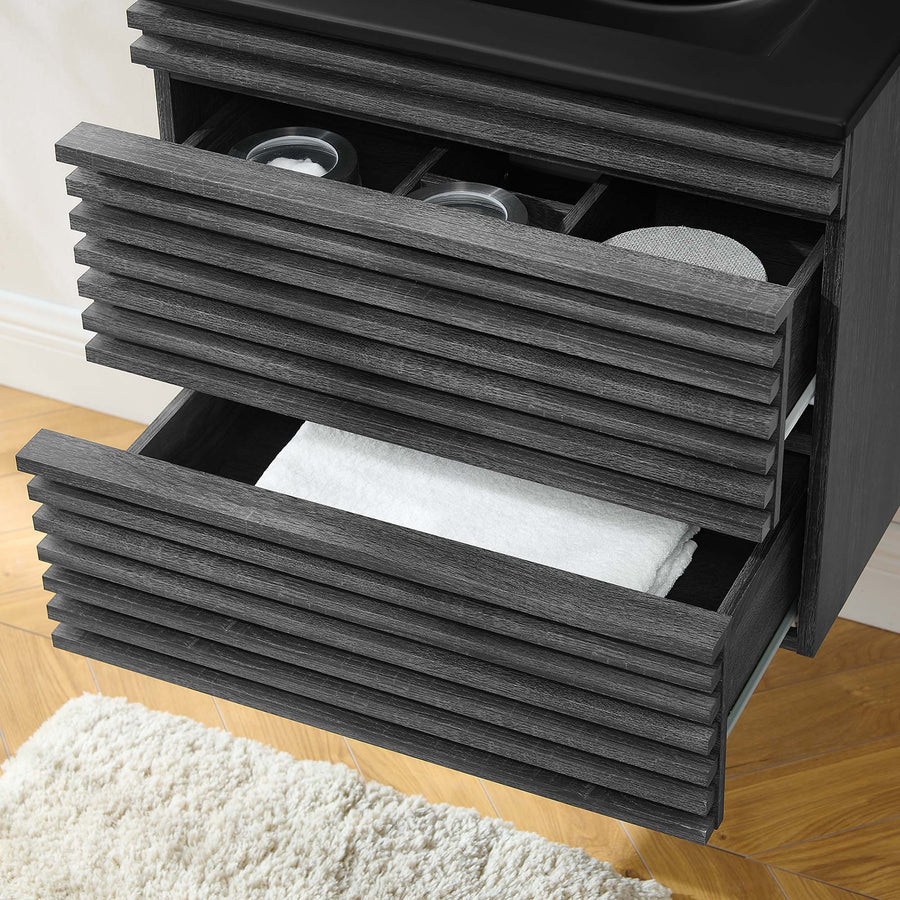 Vera 24" Wall-Mount Bathroom Vanity in Charcoal Black