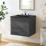 Vera 24" Wall-Mount Bathroom Vanity in Charcoal Black