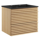 Vera 24" Wall-Mount Bathroom Vanity in Oak Black