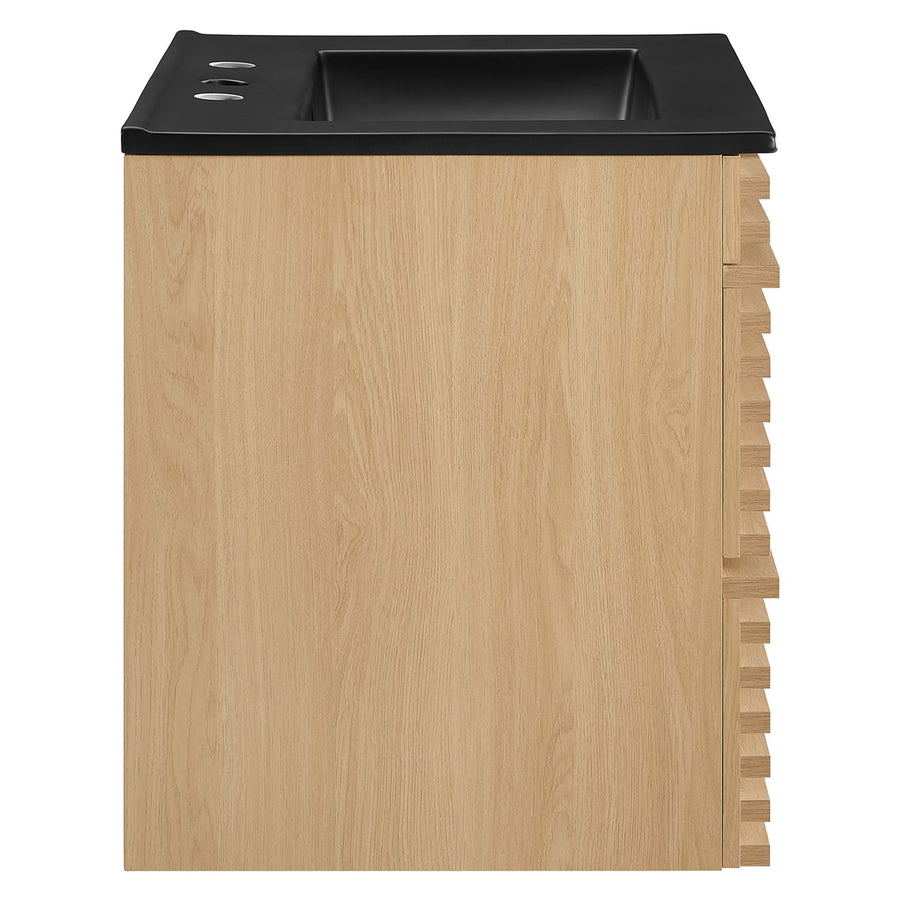 Vera 24" Wall-Mount Bathroom Vanity in Oak Black