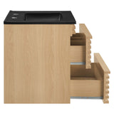 Vera 24" Wall-Mount Bathroom Vanity in Oak Black
