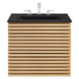 Vera 24" Wall-Mount Bathroom Vanity in Oak Black