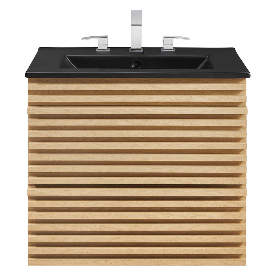 Vera 24" Wall-Mount Bathroom Vanity in Oak Black
