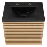 Vera 24" Wall-Mount Bathroom Vanity in Oak Black